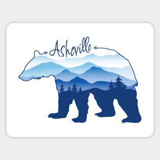 Asheville Blue Ridge Mountains - Black Bear - Blue WB 26 Sticker